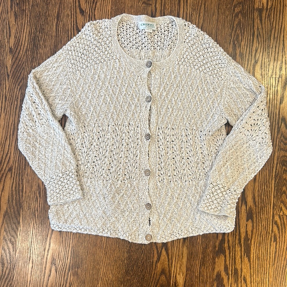 Vintage Cream Knit Cardigan Sweater